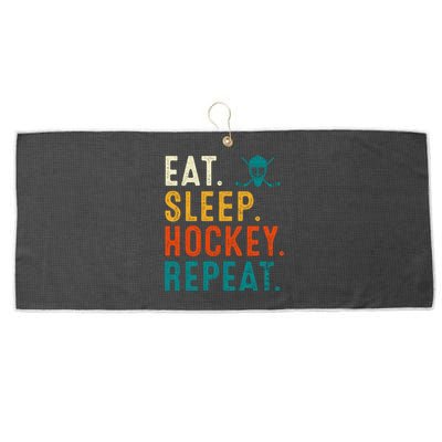 Eat Sleep Hockey Repeat Christmas For Teen Adult Hockey Gift Large Microfiber Waffle Golf Towel