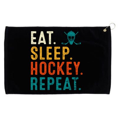 Eat Sleep Hockey Repeat Christmas For Teen Adult Hockey Gift Grommeted Golf Towel