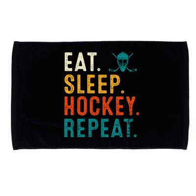 Eat Sleep Hockey Repeat Christmas For Teen Adult Hockey Gift Microfiber Hand Towel