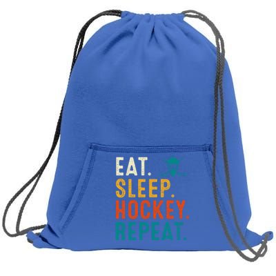 Eat Sleep Hockey Repeat Christmas For Teen Adult Hockey Gift Sweatshirt Cinch Pack Bag