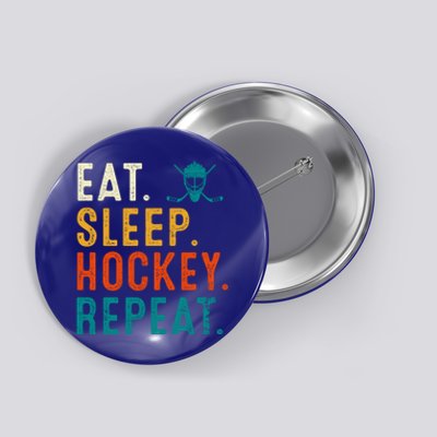 Eat Sleep Hockey Repeat Christmas For Teen Adult Hockey Gift Button