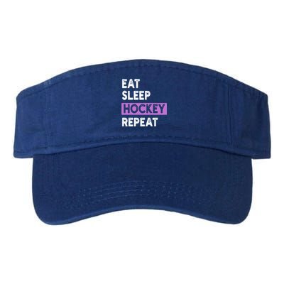 Eat Sleep Hockey Repeagift Hockey Lovers Gift Valucap Bio-Washed Visor