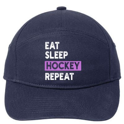 Eat Sleep Hockey Repeagift Hockey Lovers Gift 7-Panel Snapback Hat