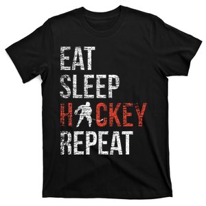 Eat Sleep Hockey Repeat Ice Hockey T-Shirt