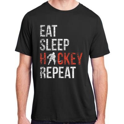 Eat Sleep Hockey Repeat Ice Hockey Adult ChromaSoft Performance T-Shirt