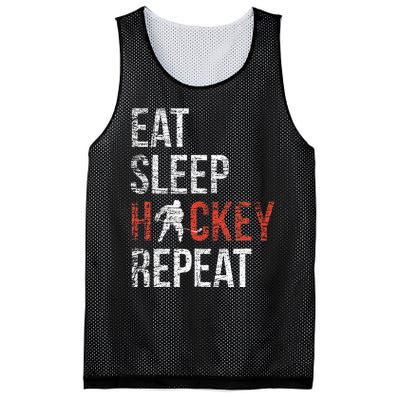 Eat Sleep Hockey Repeat Ice Hockey Mesh Reversible Basketball Jersey Tank