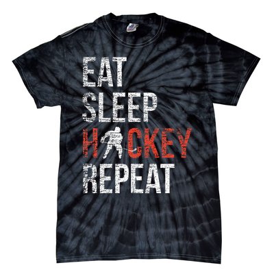 Eat Sleep Hockey Repeat Ice Hockey Tie-Dye T-Shirt