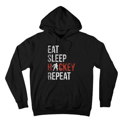 Eat Sleep Hockey Repeat Ice Hockey Tall Hoodie