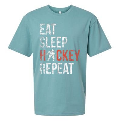 Eat Sleep Hockey Repeat Ice Hockey Sueded Cloud Jersey T-Shirt