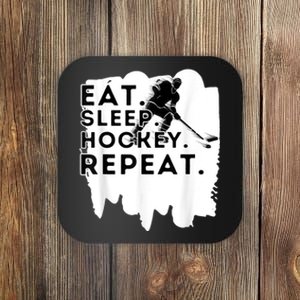 Eat Sleep Hockey Repeat Funny Ice Hockey Player Gift Coaster