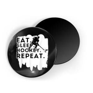 Eat Sleep Hockey Repeat Funny Ice Hockey Player Gift Magnet