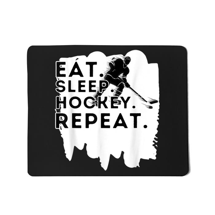 Eat Sleep Hockey Repeat Funny Ice Hockey Player Gift Mousepad