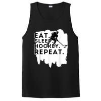 Eat Sleep Hockey Repeat Funny Ice Hockey Player Gift PosiCharge Competitor Tank