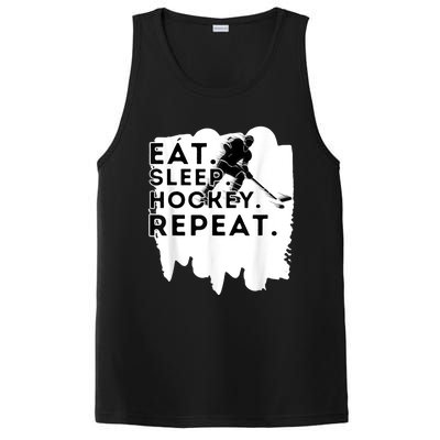 Eat Sleep Hockey Repeat Funny Ice Hockey Player Gift PosiCharge Competitor Tank