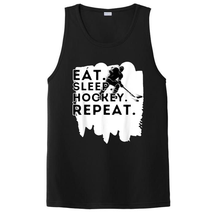 Eat Sleep Hockey Repeat Funny Ice Hockey Player Gift PosiCharge Competitor Tank