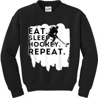 Eat Sleep Hockey Repeat Funny Ice Hockey Player Gift Kids Sweatshirt