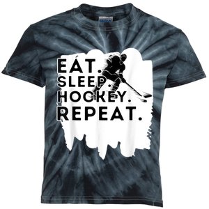 Eat Sleep Hockey Repeat Funny Ice Hockey Player Gift Kids Tie-Dye T-Shirt