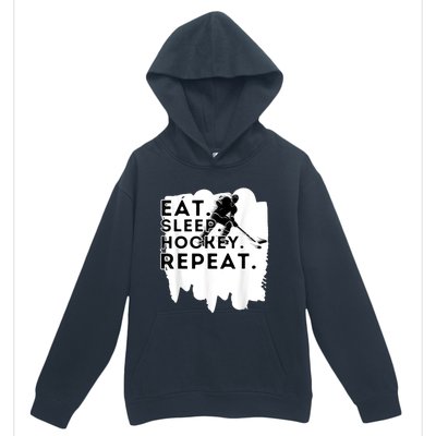 Eat Sleep Hockey Repeat Funny Ice Hockey Player Gift Urban Pullover Hoodie