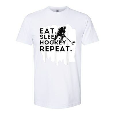 Eat Sleep Hockey Repeat Funny Ice Hockey Player Gift Softstyle CVC T-Shirt