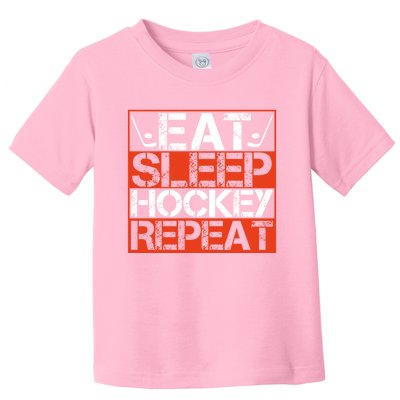 Eat Sleep Hockey Repeat Sport Themed Boy Christmas Toddler T-Shirt