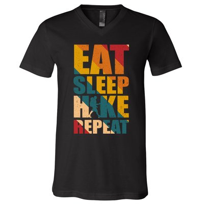 Eat Sleep Hike Repeat V-Neck T-Shirt
