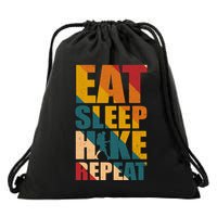 Eat Sleep Hike Repeat Drawstring Bag