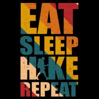 Eat Sleep Hike Repeat Drawstring Bag