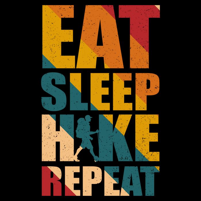 Eat Sleep Hike Repeat Drawstring Bag