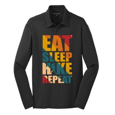 Eat Sleep Hike Repeat Silk Touch Performance Long Sleeve Polo