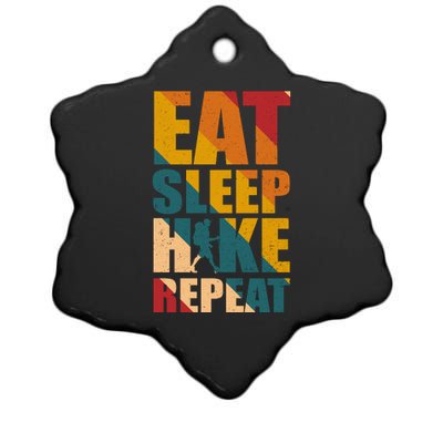 Eat Sleep Hike Repeat Ceramic Star Ornament