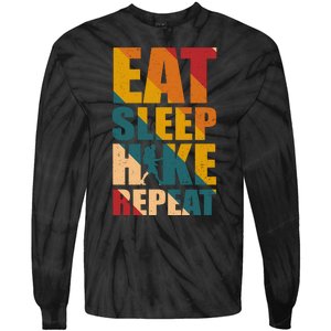 Eat Sleep Hike Repeat Tie-Dye Long Sleeve Shirt