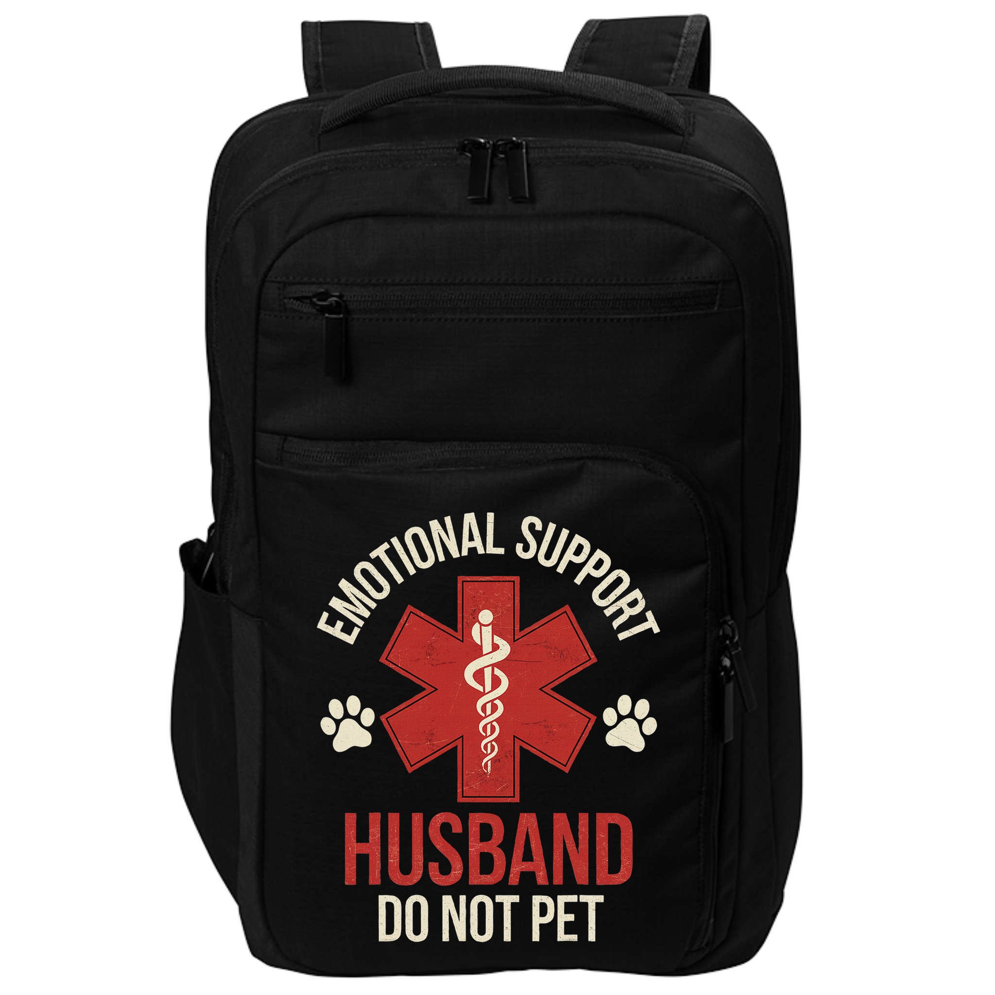 Emotional Support Husband Do Not Pet Funny Impact Tech Backpack