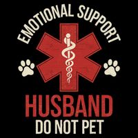 Emotional Support Husband Do Not Pet Funny Drawstring Bag