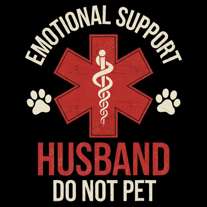 Emotional Support Husband Do Not Pet Funny Drawstring Bag