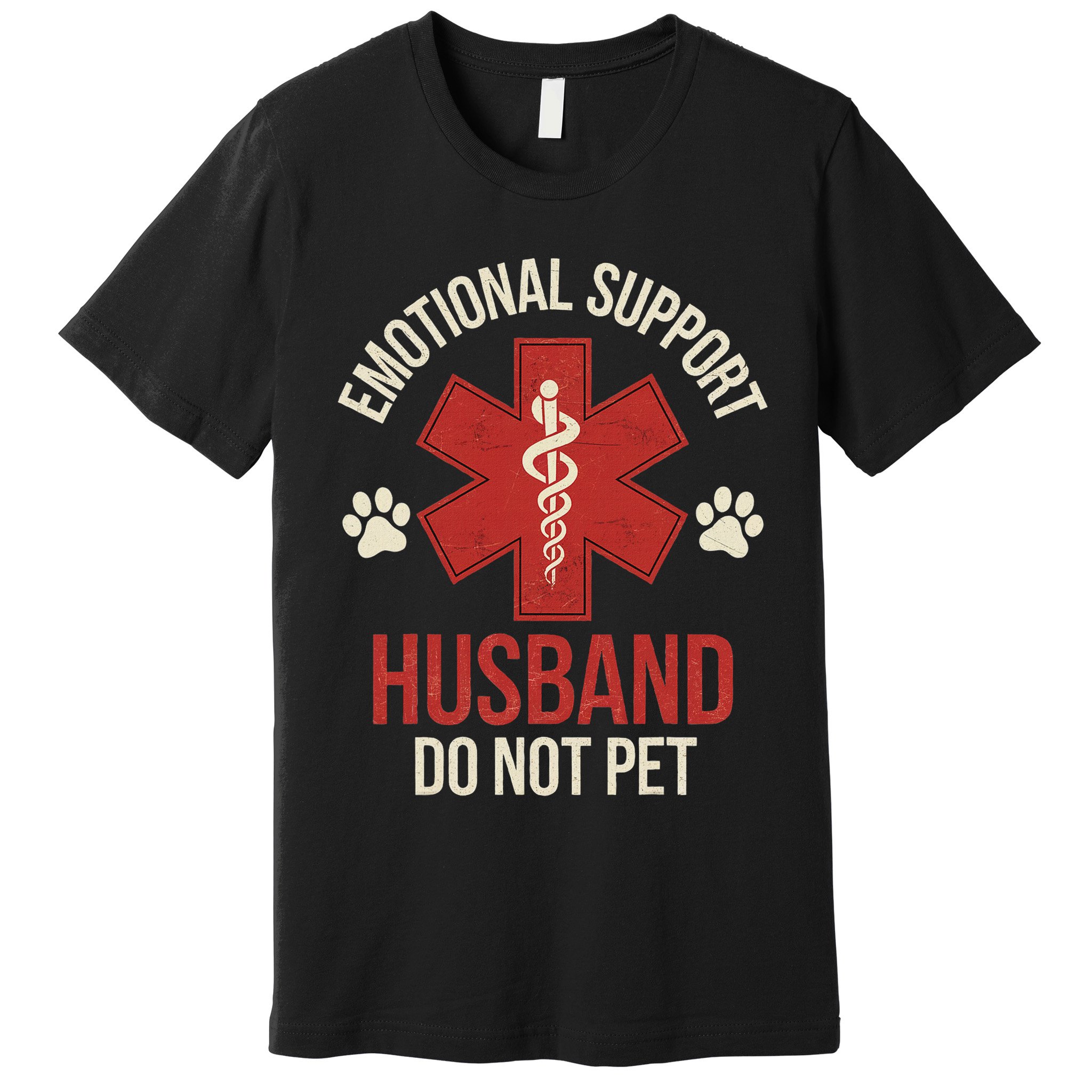 Emotional Support Husband Do Not Pet Funny Premium T-Shirt