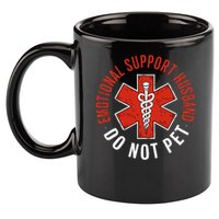 Emotional Support Husband Do Not Pet Funny Husband 11oz C Handle Ceramic Mug