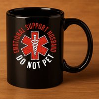 Emotional Support Husband Do Not Pet Funny Husband 11oz C Handle Ceramic Mug