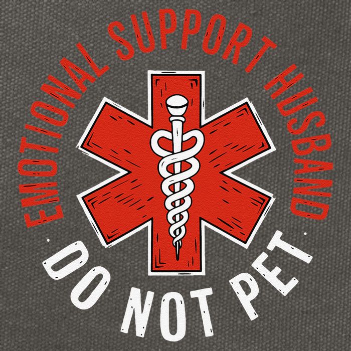 Emotional Support Husband Do Not Pet Funny Husband Cotton Canvas Backpack