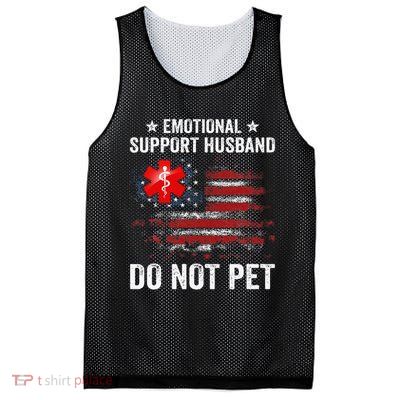 Emotional Support Husband Do Not Pet Marriage Humor Funny Mesh Reversible Basketball Jersey Tank