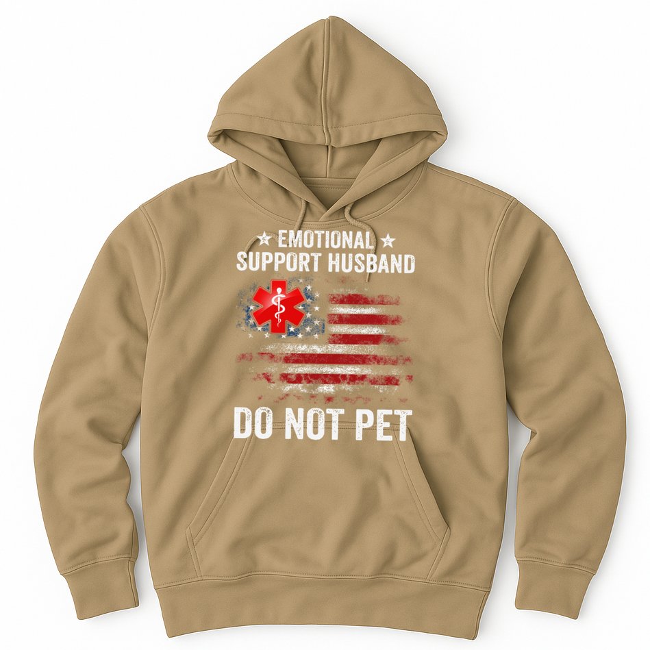 Emotional Support Husband Do Not Pet Marriage Humor Funny Hoodie