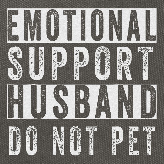 Emotional Support Husband Do Not Pet Cotton Canvas Backpack