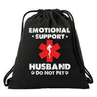 Emotional Support Husband Do Not Pet Drawstring Bag