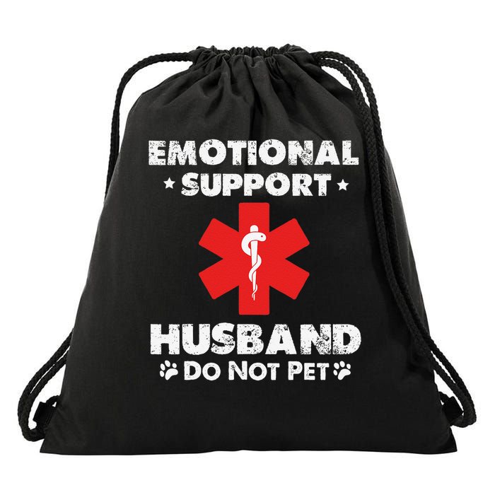 Emotional Support Husband Do Not Pet Drawstring Bag