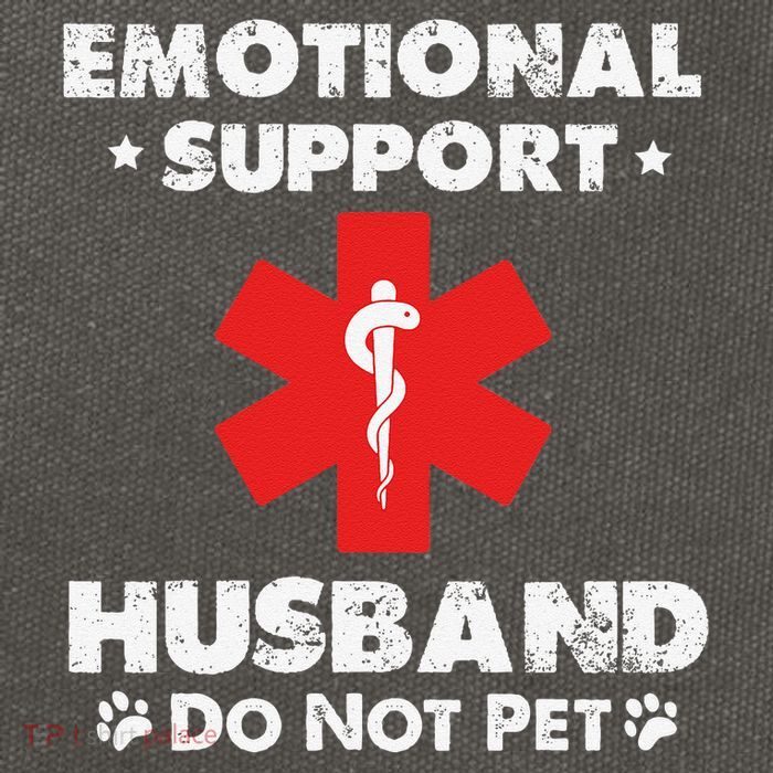 Emotional Support Husband Do Not Pet Cotton Canvas Backpack