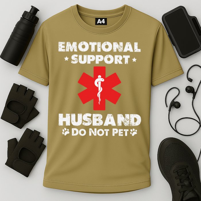 Emotional Support Husband Do Not Pet Cooling Performance Crew T-Shirt