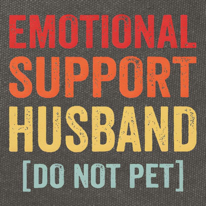 Emotional Support Husband Do Not Pet Cotton Canvas Backpack