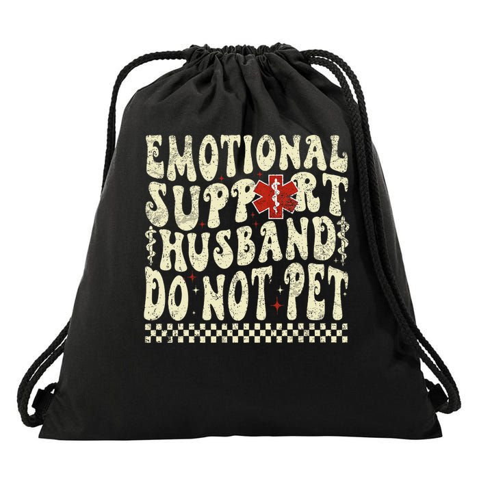Emotional Support Husband Do Not Pet Drawstring Bag
