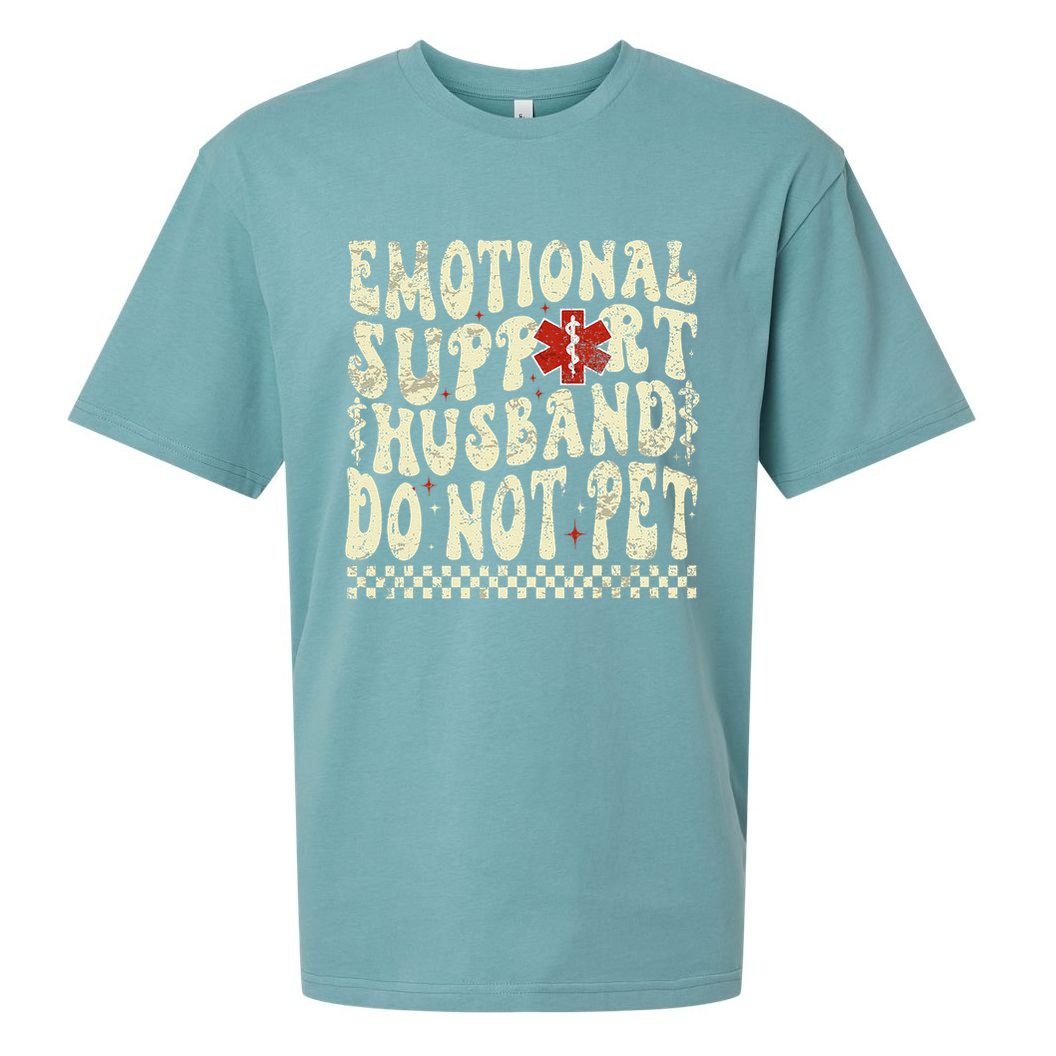 Emotional Support Husband Do Not Pet Sueded Cloud Jersey T-Shirt