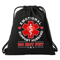 Emotional Support Husband Do Not Pet Drawstring Bag