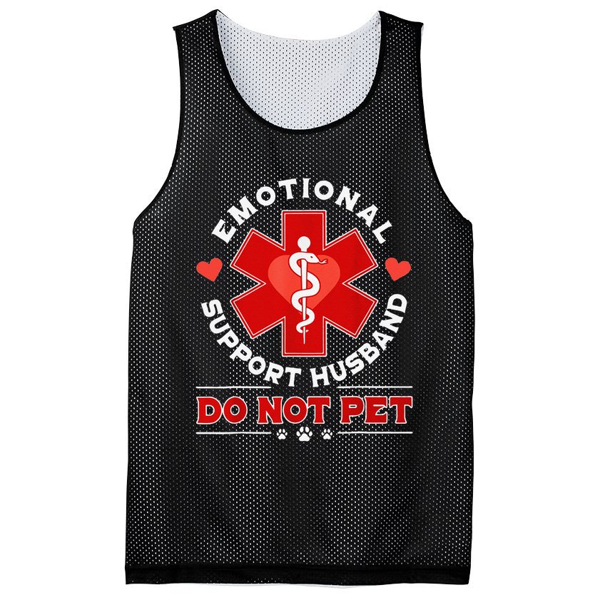 Emotional Support Husband Do Not Pet Mesh Reversible Basketball Jersey Tank